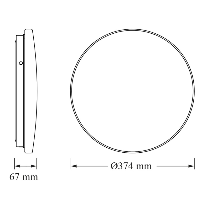 Osram - LED таванно осветително тяло за баня със сензор за здрач CEILING ROUND LED/24W/230V 3000K Ø 37 см IP44 бяло