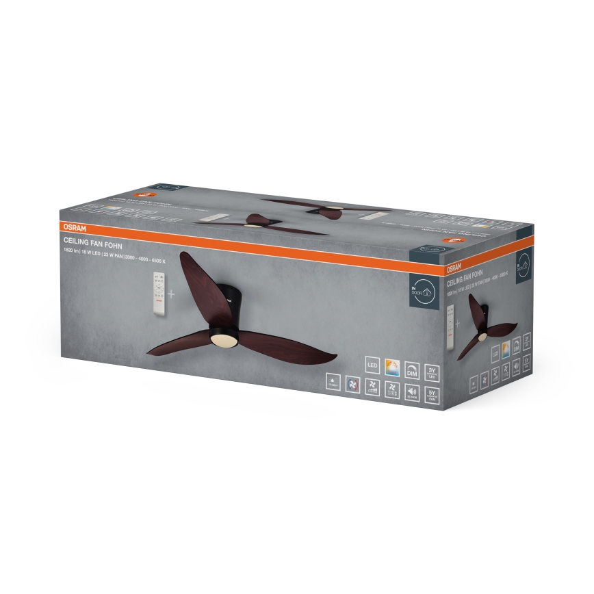 Osram - LED димируем таванен вентилатор FOHN LED/18W/230V 3000/4000/6500K + дистанционно управление