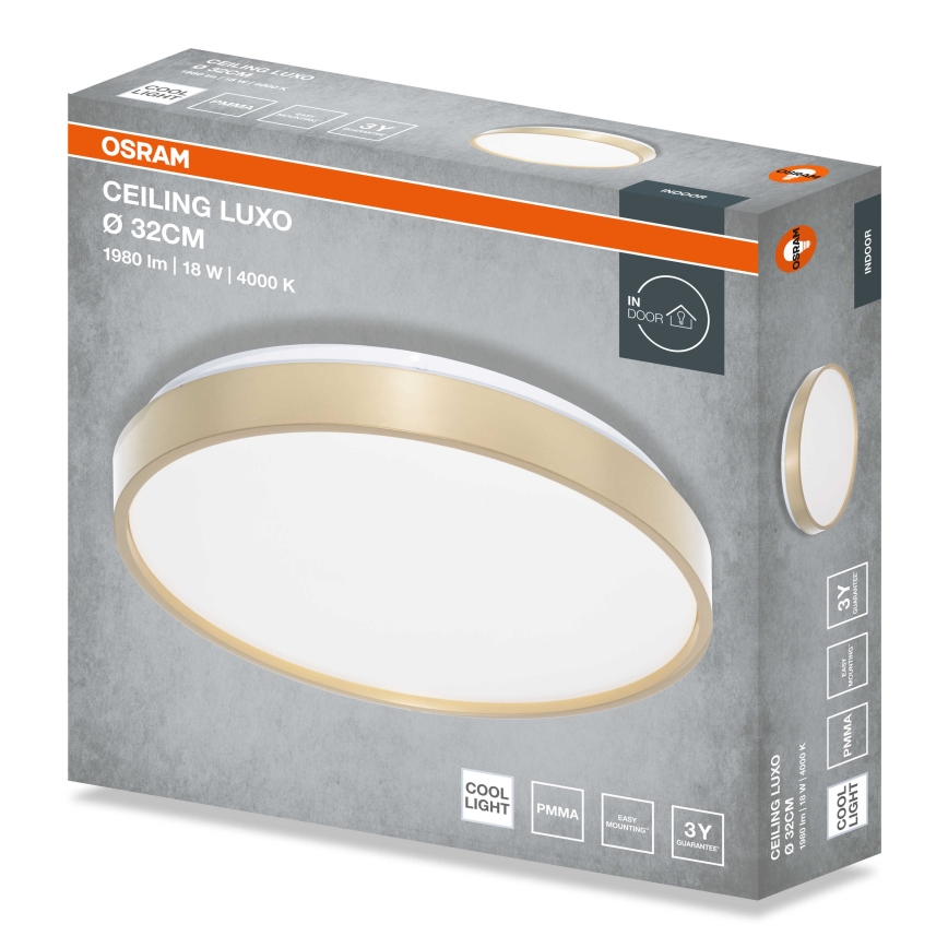 Osram - LED таванно осветително тяло CEILING LUXO LED/18W/230V, диаметър 32 см, златисто