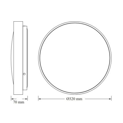 Osram - LED плафон със сензор за здрач CEILING LUXO LED/18W/230V Ø 32 см, сребрист