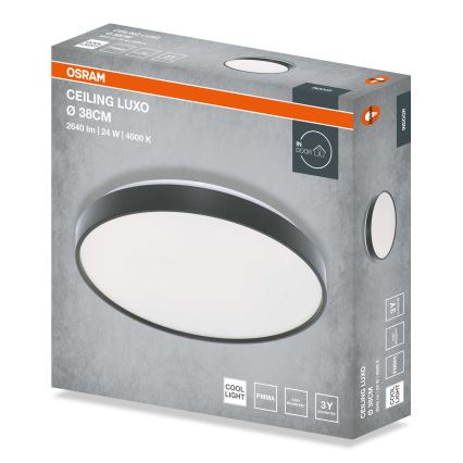 Osram - LED таванно осветително тяло CEILING LUXO LED/24W/230V Ø 38 см черно