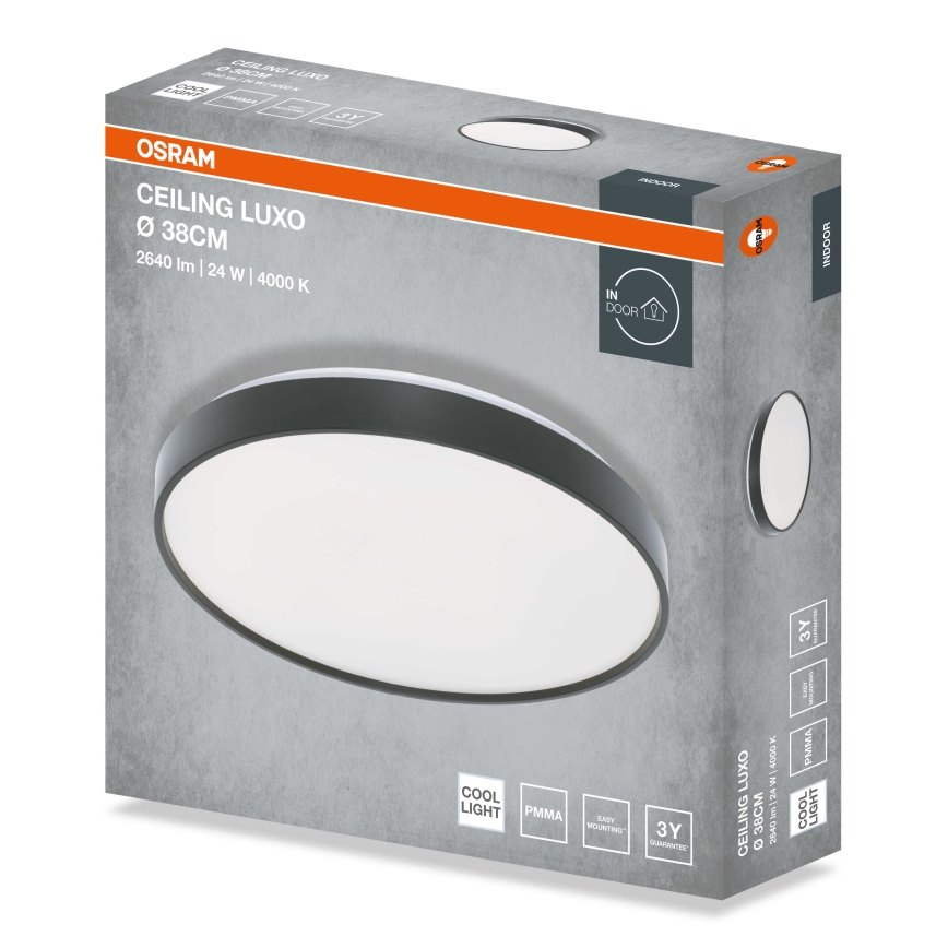 Osram - LED таванно осветително тяло CEILING LUXO LED/24W/230V Ø 38 см черно