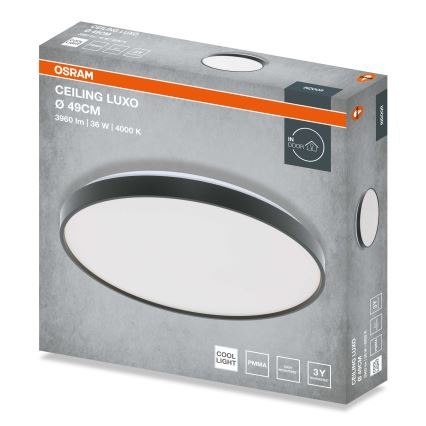 Osram - LED таванно осветително тяло CEILING LUXO LED/36W/230V, диаметър 49 см, черно