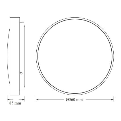 Osram - LED таванно осветително тяло CEILING LUXO LED/60W/230V Ø 56 см, сребристо