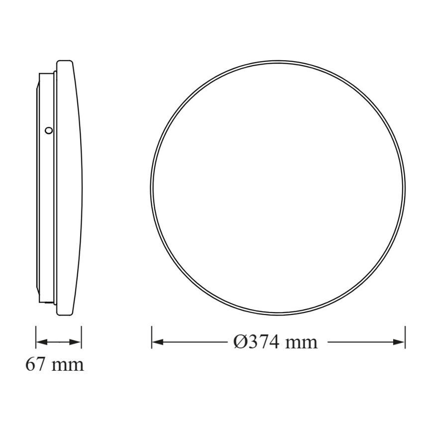 Osram - LED плафон с датчик за здрач CEILING ROUND LED/24W/230V 4000K Ø 37 см бял