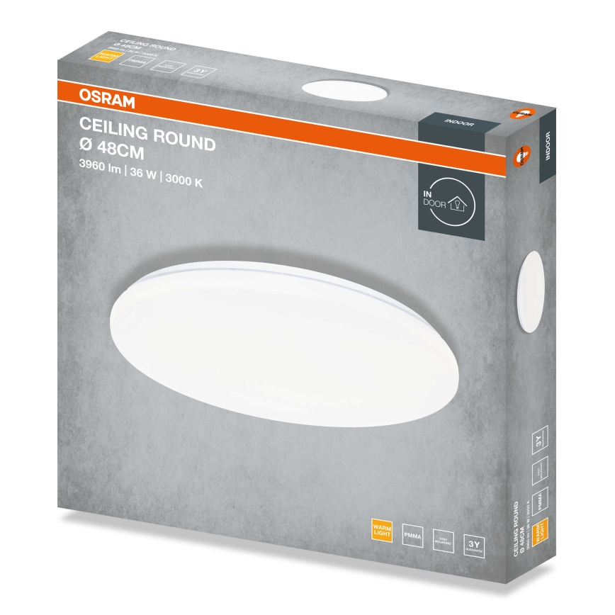 Osram - LED таванно осветително тяло CEILING ROUND LED/36W/230V 3000K Ø 48 cm бяло