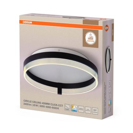 Osram - LED таванно осветително тяло DECOR CIRCLE LED/25W/230V 3000/4000/6500K Ø 40 см черно/бяло