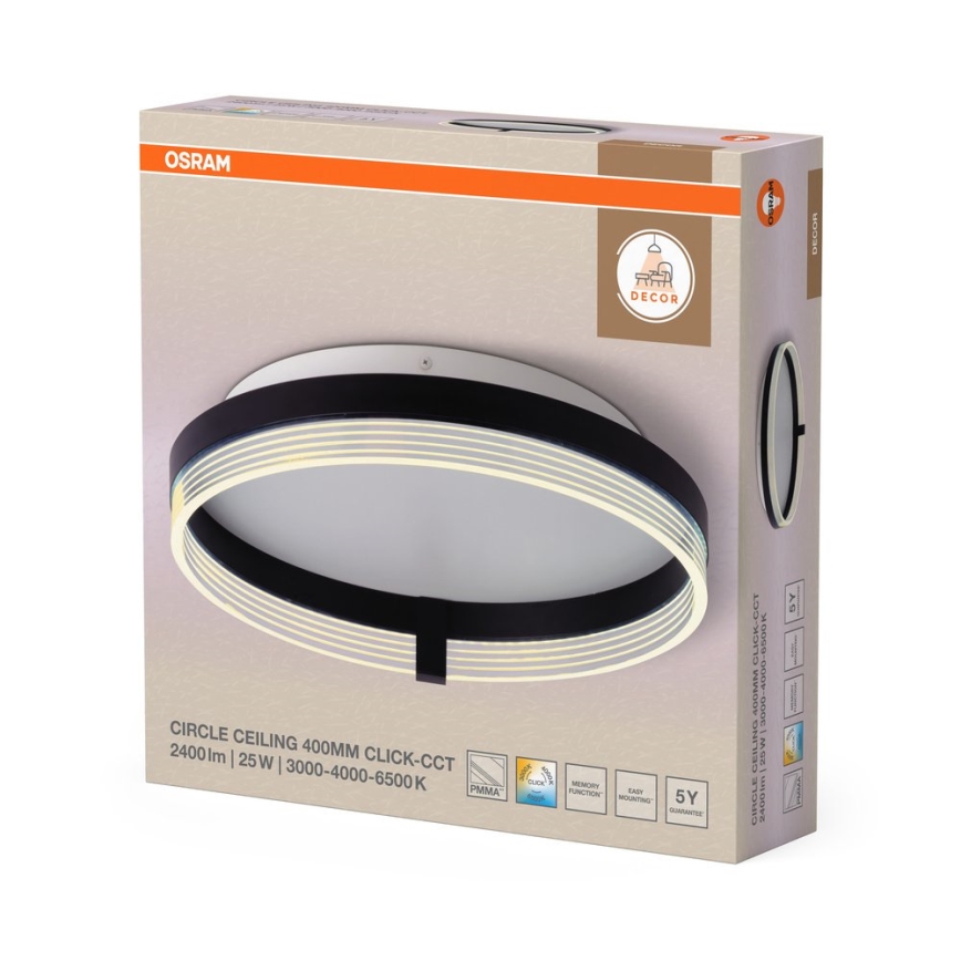 Osram - LED таванно осветително тяло DECOR CIRCLE LED/25W/230V 3000/4000/6500K Ø 40 см черно/бяло