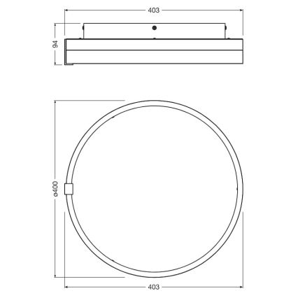 Osram - LED таванно осветително тяло DECOR CIRCLE LED/25W/230V 3000/4000/6500K Ø 40 см черно/бяло