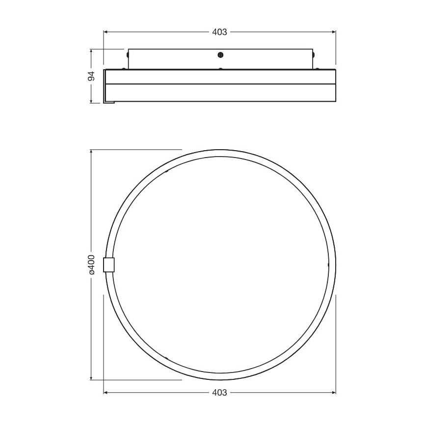Osram - LED таванно осветително тяло DECOR CIRCLE LED/25W/230V 3000/4000/6500K Ø 40 см черно/бяло