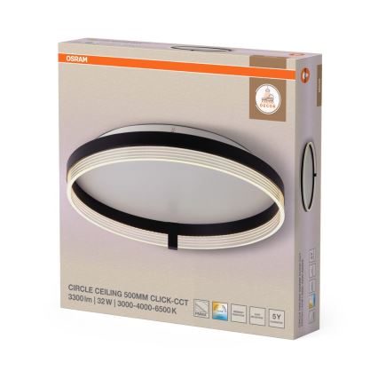 Osram - LED таванен плафон DECOR CIRCLE LED/32W/230V 3000/4000/6500K Ø 50 см черен/бял
