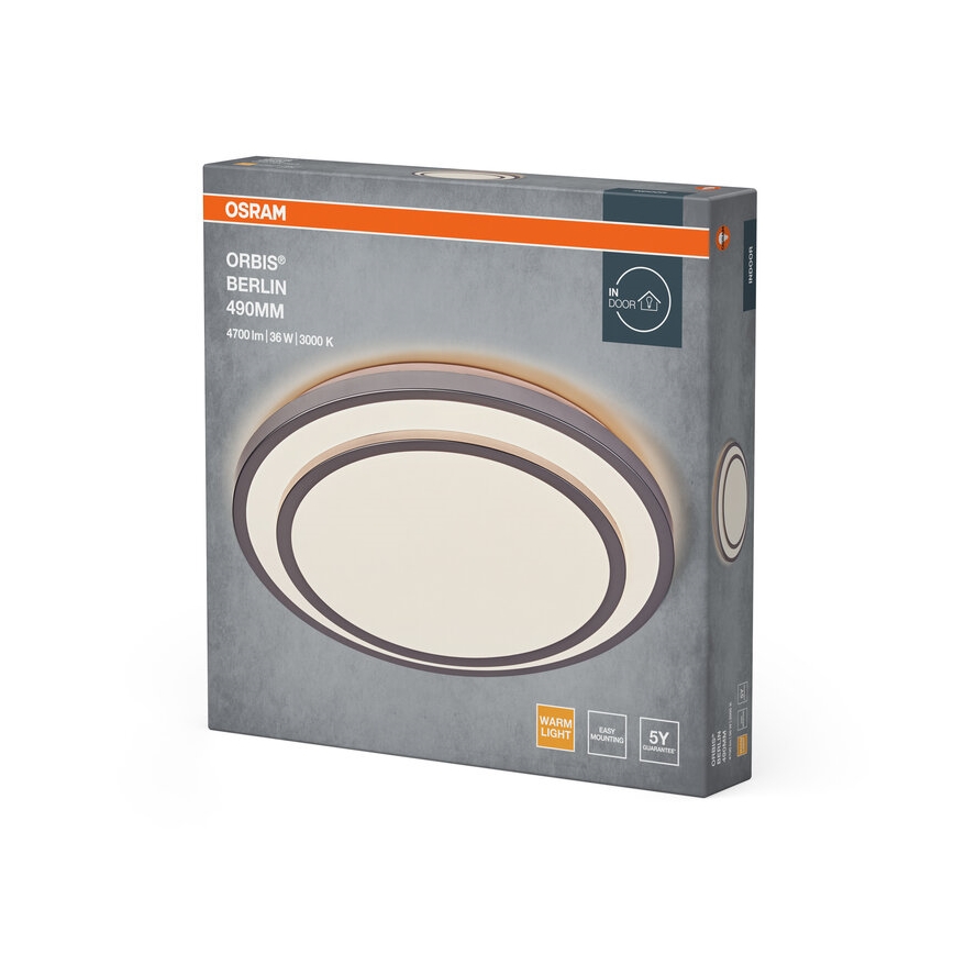 Osram - LED таванно осветително тяло ORBIS BERLIN LED/36W/230V Ø 49,2 cm сребристо