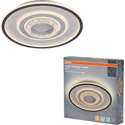Osram - LED таванно осветително тяло ORBIS CRISTALLY LED/50W/230V 2700/4000/6000K диаметър 43 см бял/черен