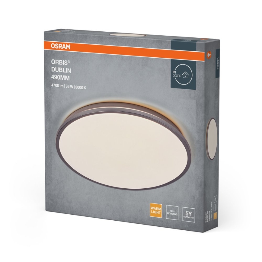 Osram - LED таванно осветително тяло ORBIS DUBLIN LED/36W/230V Ø 49 см, сребристо