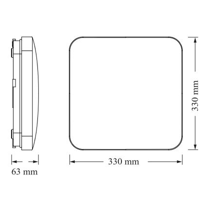Osram - LED таванно осветително тяло SQUARE LED/24W/230V 33x33 cm