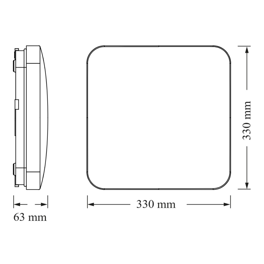 Osram - LED плафон със сензор за здрач SQUARE LED/24W/230V 33x33 см