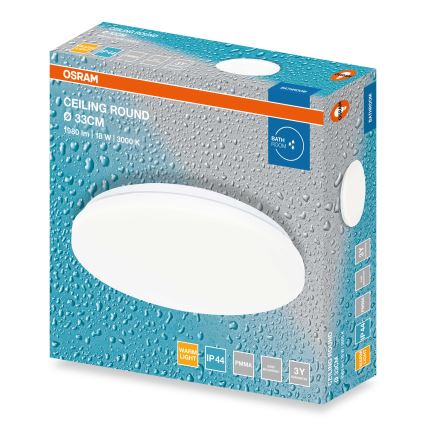 Osram - LED таванно осветително тяло за баня CEILING ROUND LED/18W/230V 3000K Ø 33 см IP44 бяло