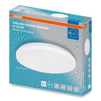Osram - LED плафон за баня със сензор за сумрак CEILING ROUND LED/24W/230V 4000K Ø 37 см IP44 бял