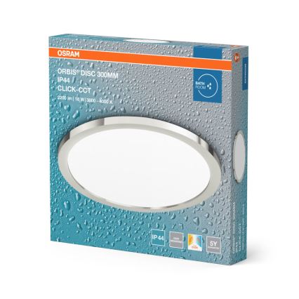 Osram - LED таванно осветително тяло за баня DISC LED/18W/230V 3000/4000K Ø 30 cm IP44 сребристо