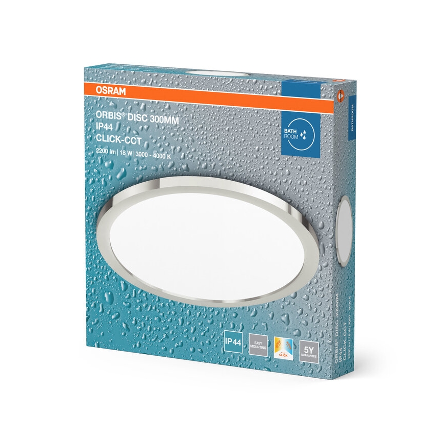 Osram - LED таванно осветително тяло за баня DISC LED/18W/230V 3000/4000K Ø 30 cm IP44 сребристо