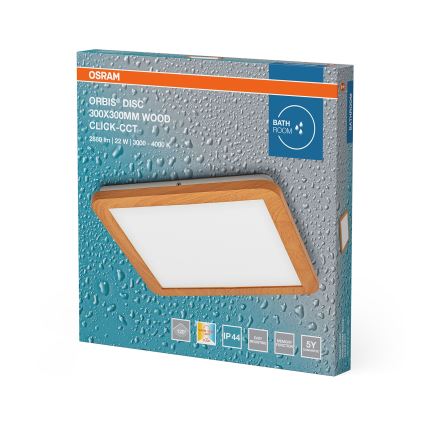 Osram - LED плафон за баня ORBIS DISC LED/22W/230V 3000/4000K 30x30 см IP44 кафяв