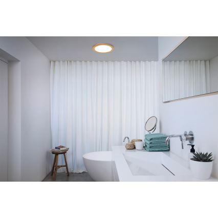 Osram - LED таванно осветително тяло за баня ORBIS DISC LED/22W/230V 3000/4000K диаметър 30 см IP44 кафяво