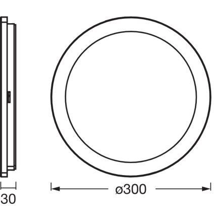 Osram - LED таванно осветително тяло за баня ORBIS DISC LED/22W/230V 3000/4000K диаметър 30 см IP44 кафяво