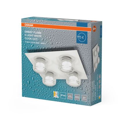 Osram - LED таванно осветително тяло за баня ORBIS FLAME 4xLED/5,5W/230V 3000/4000K IP44 бяло