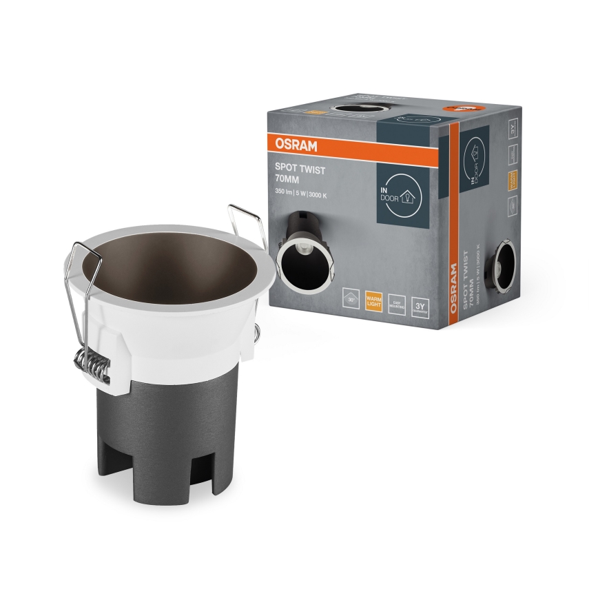 Osram - LED вградено осветително тяло SPOT TWIST LED/5W/230V 3000K Ø 7 см бяло/черно