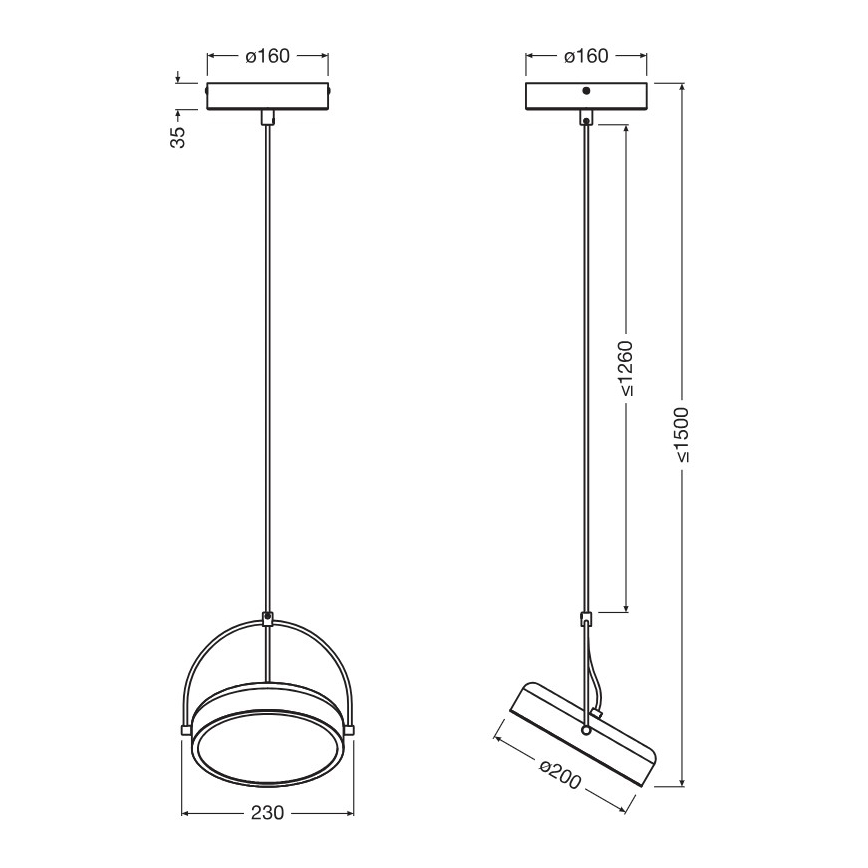 Osram - LED висяща лампа на кабел DECOR PUCK LED/12W/230V CRI 90 черна