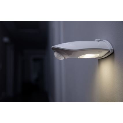 Osram - LED външен стенен осветител с датчик DOORLED LED/0,5W/3xAA IP54 бял