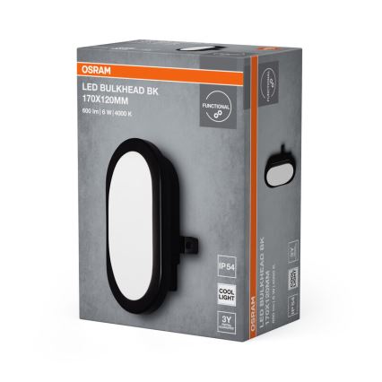 Osram - LED външен стенен осветител BULKHEAD LED/6W/230V IP54 черен
