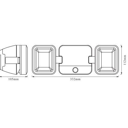 Osram - LED външен стенен прожектор със сензор BATTERY 2xLED/5W/4xD IP54