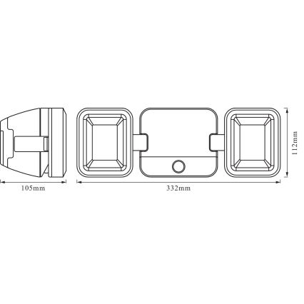 Osram - LED външен стенен прожектор със сензор BATTERY 2xLED/5W/4xD IP54