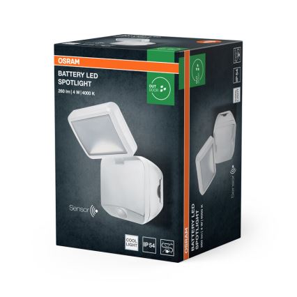 Osram - LED външен стенен прожектор със сензор BATTERY LED/4W/4xD IP54