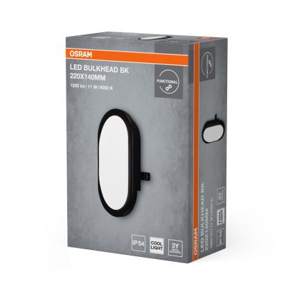 Osram - LED външно стенно осветително тяло BULKHEAD LED/11W/230V IP54 черно