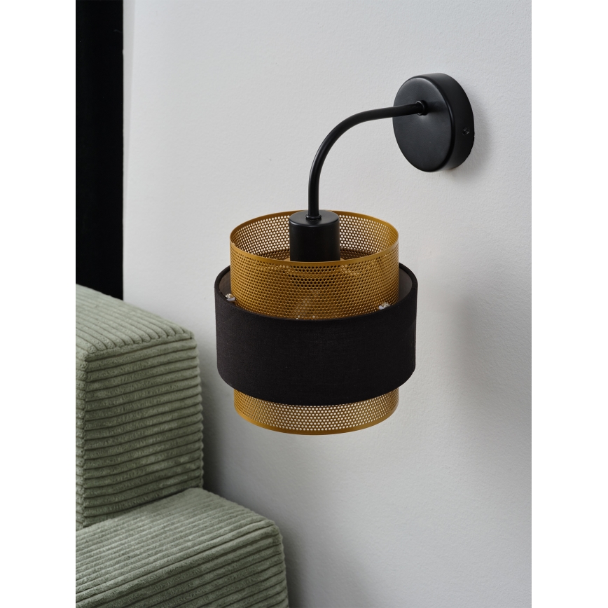 Osram - Настенна лампа DECOR HORNET 1xE27/10W/230V черна/златна