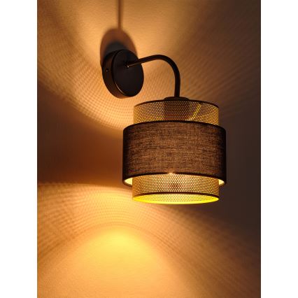 Osram - Настенна лампа DECOR HORNET 1xE27/10W/230V черна/златна