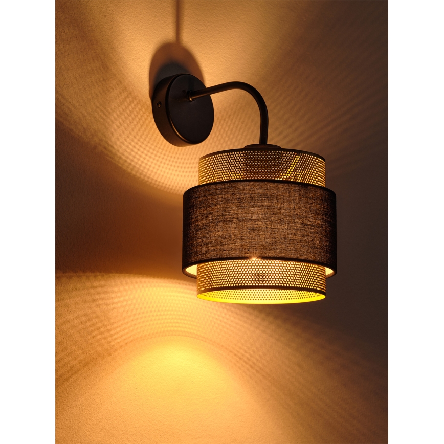 Osram - Настенна лампа DECOR HORNET 1xE27/10W/230V черна/златна