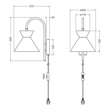 Osram - Настенна лампа DECOR WAIST 1xE27/40W/230V черна