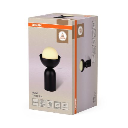 Osram - Настолна лампа DECOR BOWL 1xE14/25W/230V черна