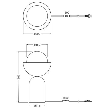 Osram - Настолна лампа DECOR BOWL 1xE14/25W/230V черна