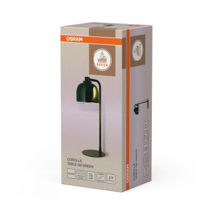 Osram - Настолна лампа DECOR COROLLE 1xG9/20W/230V зелена