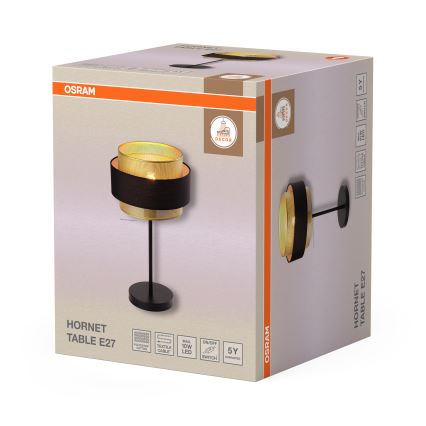 Osram - Настолна лампа DECOR HORNET 1xE27/10W/230V черна/златна