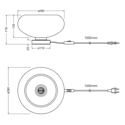 Osram - Настолна лампа DECOR SMOKE 1xE27/12W/230V черна/димно сива
