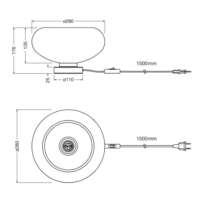 Osram - Настолна лампа DECOR SMOKE 1xE27/12W/230V черна/димно сива