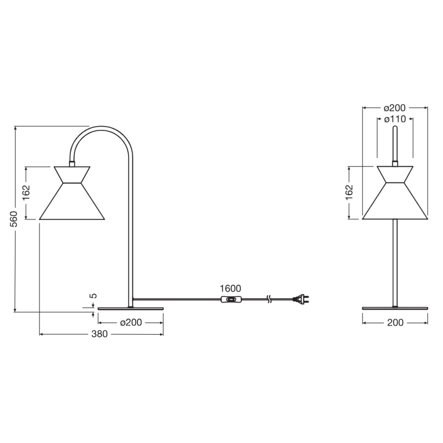 Osram - Настолна лампа DECOR WAIST 1xE27/40W/230V черна