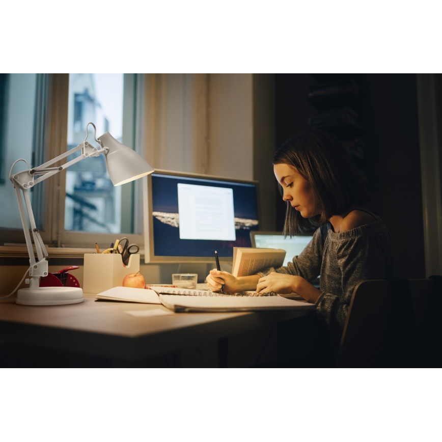 Osram - Настолна лампа DESK LINE 1xE27/11W/230V бяла