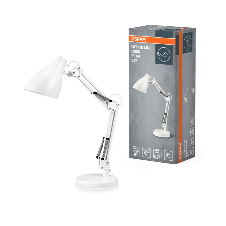 Osram - Настолна лампа DESK LINE 1xE27/11W/230V бяла