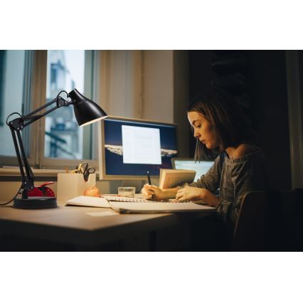 Osram - Настолна лампа DESK LINE 1xE27/11W/230V черна